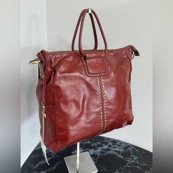 HOBO Sheila Satchel Henna Leather Large Handbag Fits IPad Laptop MISSING STRAP - Picture 3 of 12